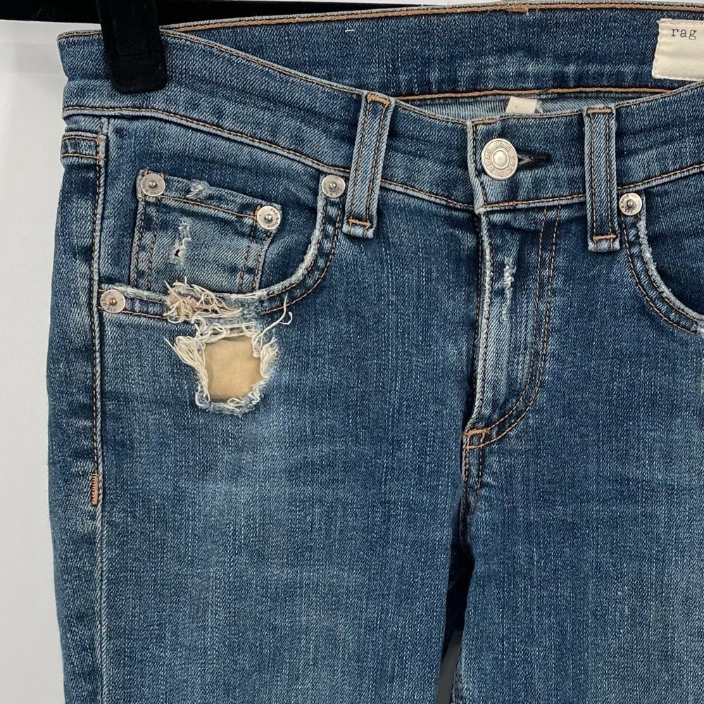 Rag & Bone Distressed Skinny Jeans - Picture 3 of 10
